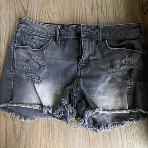 Treasure & Bond distressed black denim shorts